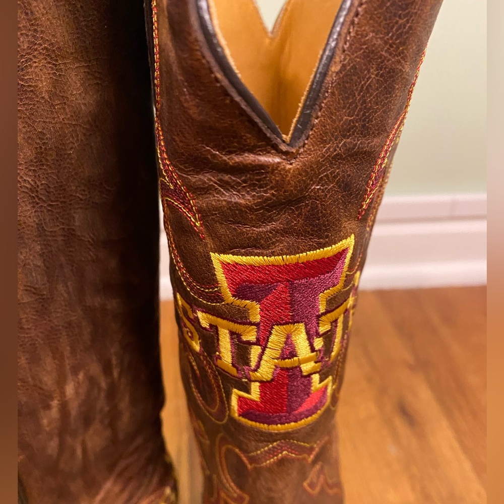 NWT Men’s Gameday Iowa State Leather Cowboy Boots Sz. 10 1/2 - Picture 6 of 9
